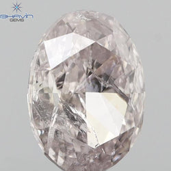 0.55 CT Oval Shape Natural Diamond Pink Color I2 Clarity (5.69 MM)