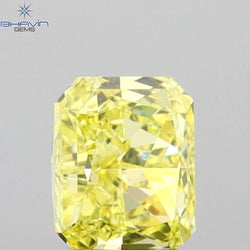 0.29 CT Radiant Shape Natural Diamond Yellow Color VVS1 Clarity (4.08 MM)