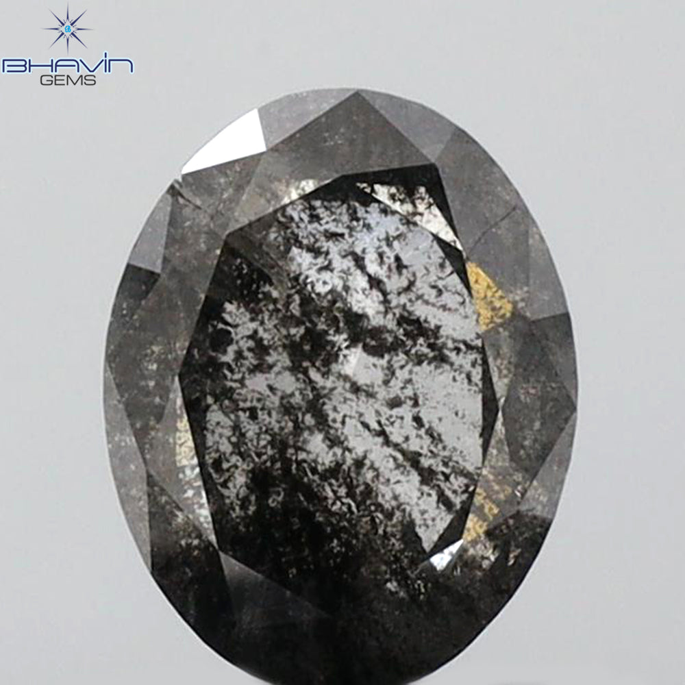 0.72 CT Oval Shape Natural Diamond Salt And Papper Color I3 Clarity (6.62 MM)