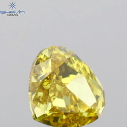 0.15 CT Heart Shape Natural Diamond Yellow Color VS1 Clarity (3.49 MM)