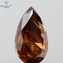 0.60 CT Pear Shape Natural Loose Diamond Brown Pink Color I3 Clarity (6.86 MM)