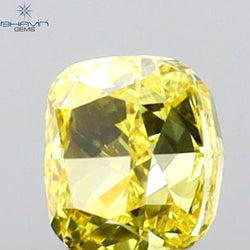 GIA Certified 0.25 CT Cushion Diamond Yellow Color Natural Loose Diamond VS1 Clarity (3.37 MM)