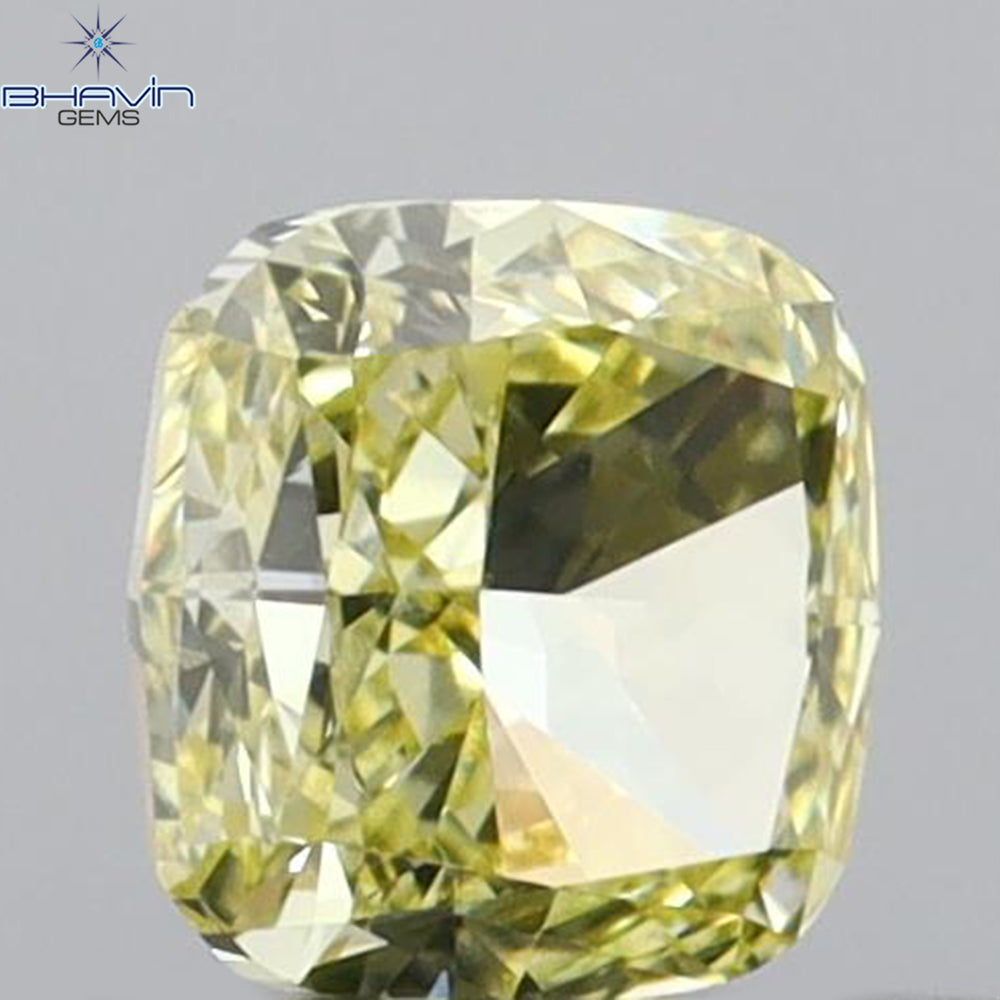 0.20 CT クッション シェイプ ナチュラル ルース ダイヤモンド グリーン カラー VS1 クラリティ (3.38 MM)