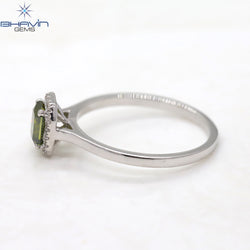 Radiant Diamond Green Color Natural Diamond Ring Engagement Ring