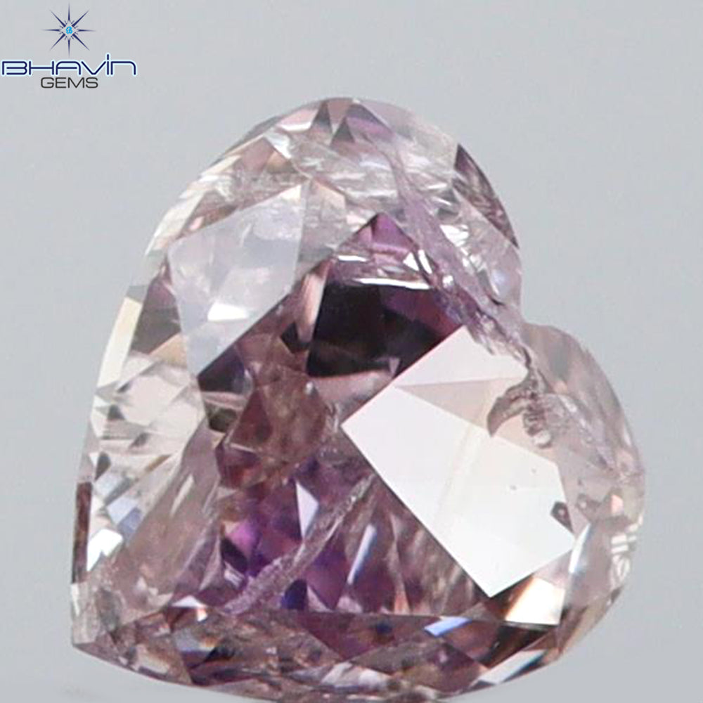 0.14 CT Heart Shape Natural Diamond Pink Color SI2 Clarity (3.41 MM)