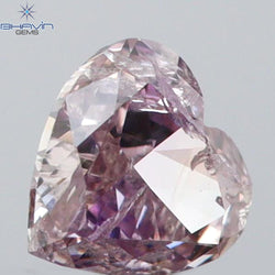 0.14 CT Heart Shape Natural Diamond Pink Color SI2 Clarity (3.41 MM)