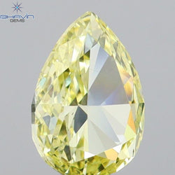 0.60 CT Pear Shape Natural Diamond Yellow Color VS2 Clarity (6.48 MM)