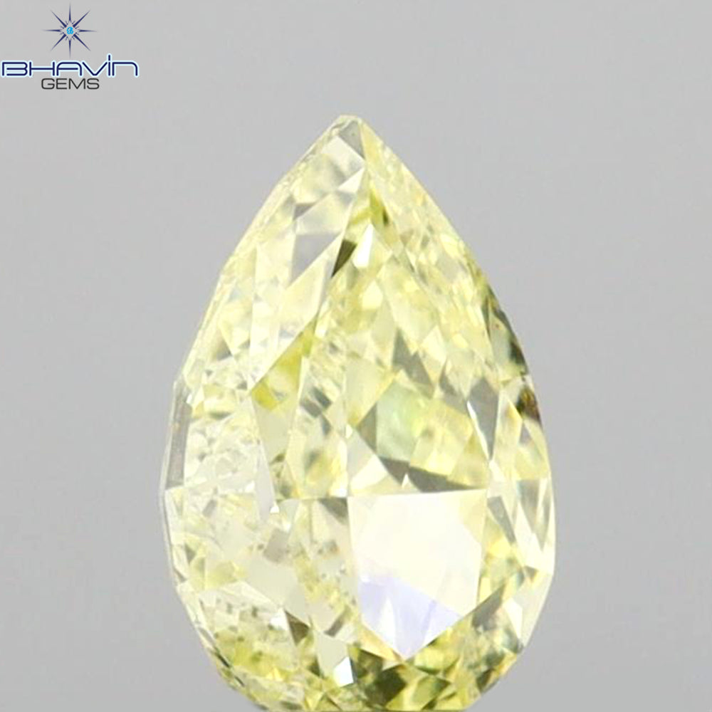 0.51 CT Pear Shape Natural Diamond Yellow Color VVS1 Clarity (6.30 MM)