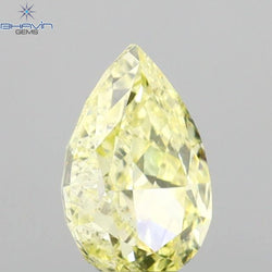 0.51 CT Pear Shape Natural Diamond Yellow Color VVS1 Clarity (6.30 MM)