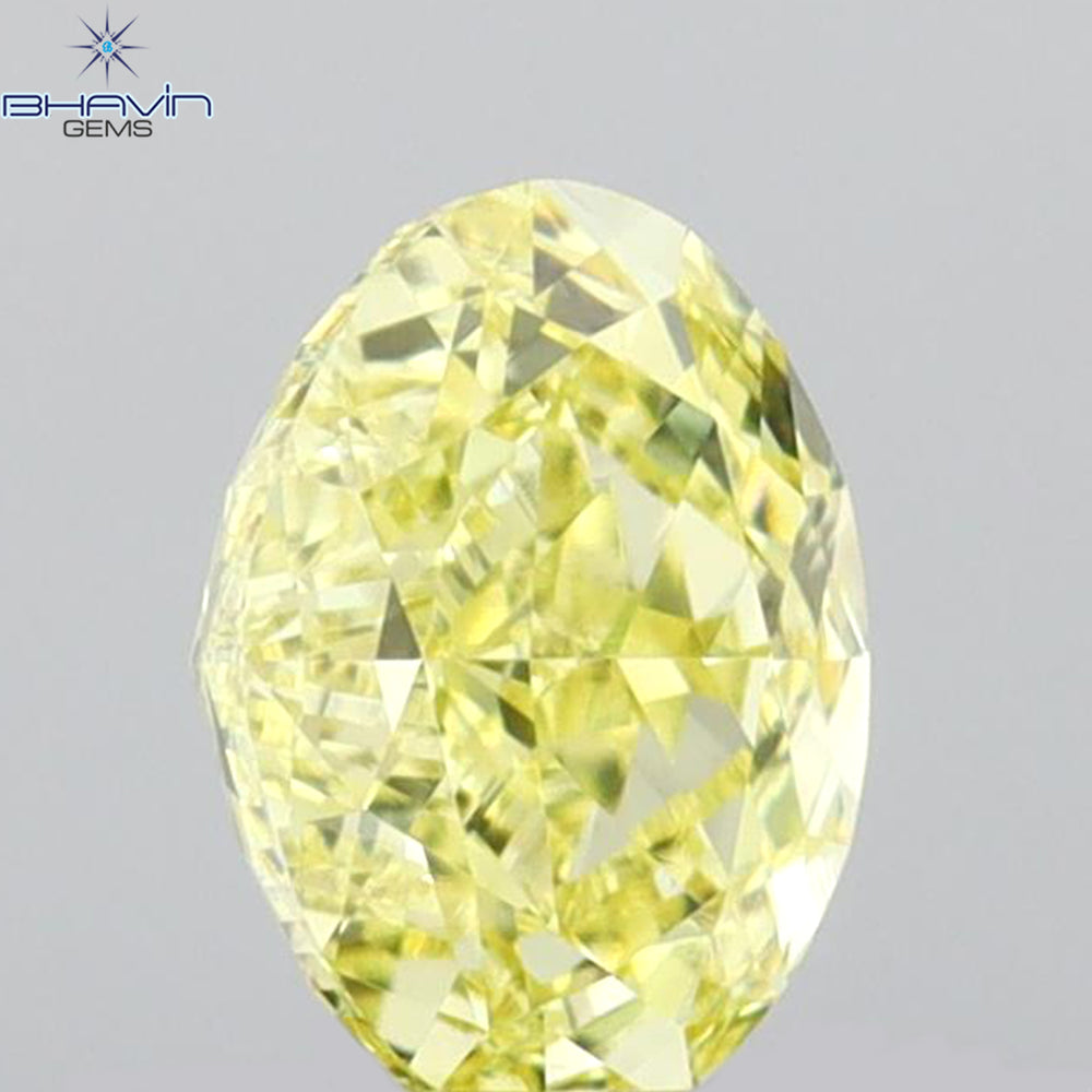 0.54 CT Oval Shape Natural Diamond Yellow Color VS1 Clarity (5.85 MM)