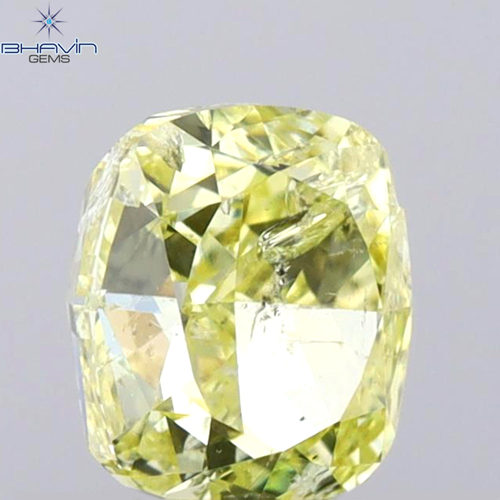 1.01 CT Cushion Shape Natural Diamond Yellow Color I2 Clarity (5.60 MM)