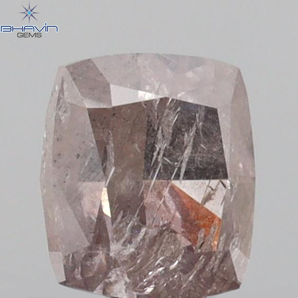 0.70 CT Cushion Shape Natural Loose Diamond Pink Color I2 Clarity (4.98 MM)