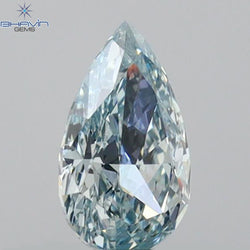 0.46 CT Pear Shape Natural Diamond Blue Color VS1 Clarity (6.58 MM)