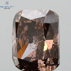 0.58 CT Cushion Shape Natural Diamond Brown Pink Color I2 Clarity (4.80 MM)