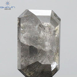 0.74 CT Emerald Shape Natural Diamond Salt And Pepper Color I3 Clarity (5.93 MM)