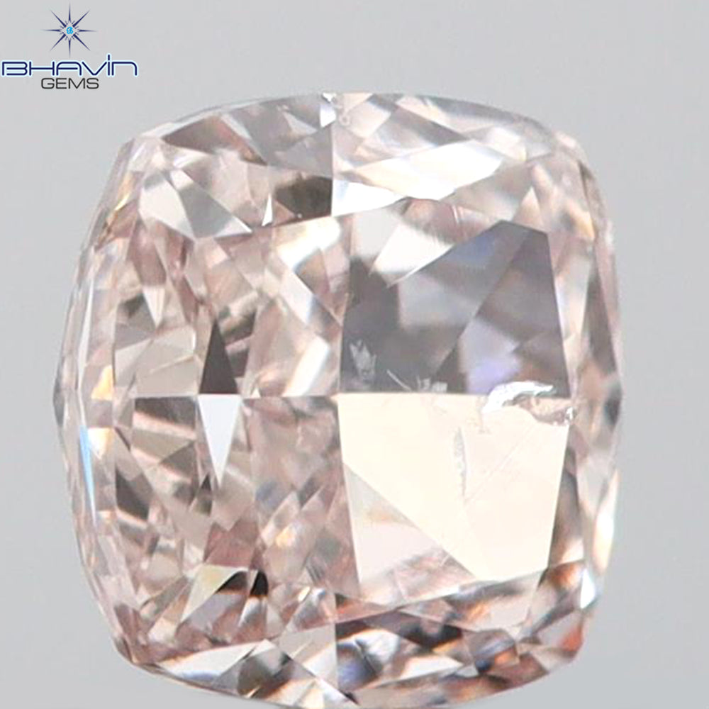GIA Certified 0.30 CT Cushion Diamond Pink Brown Color Natural Loose Diamond I1 Clarity (3.85 MM)