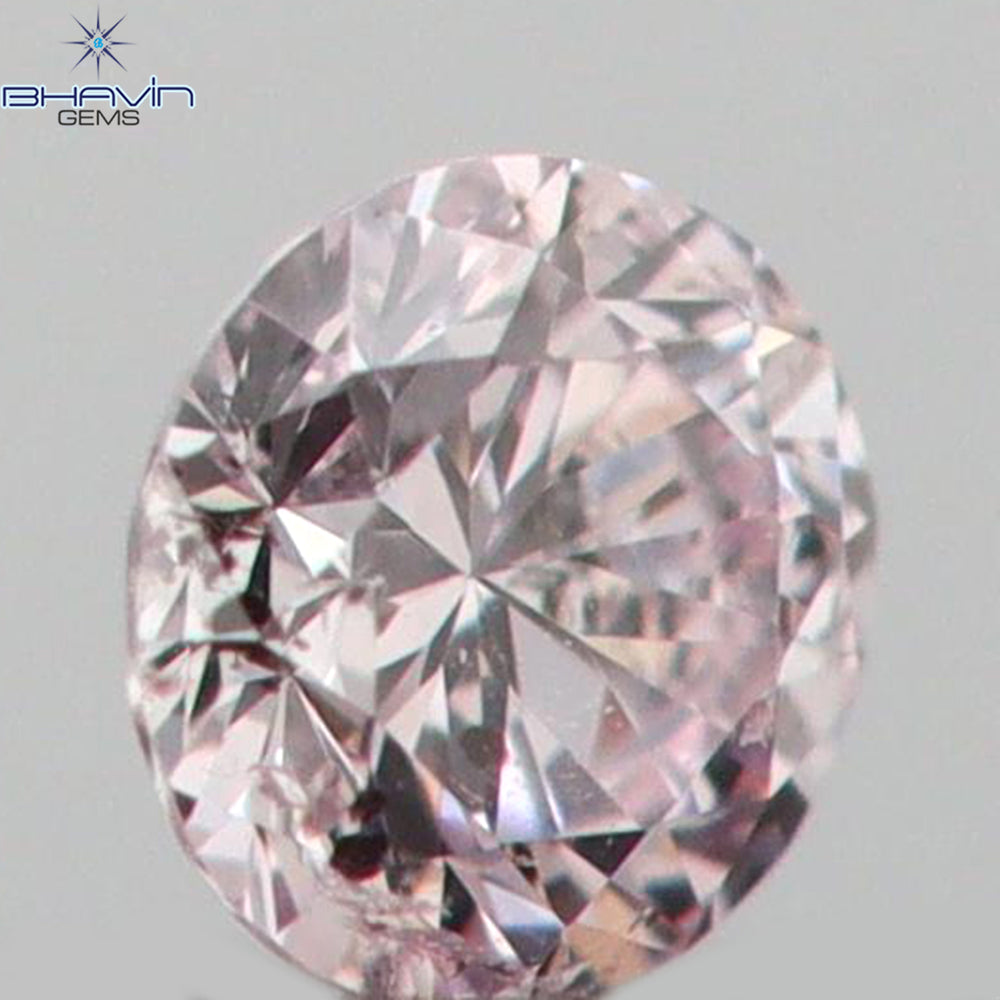 0.03 CT Round Shape Natural Diamond Pink (Argyle) Color SI1 Clarity (1.93 MM)