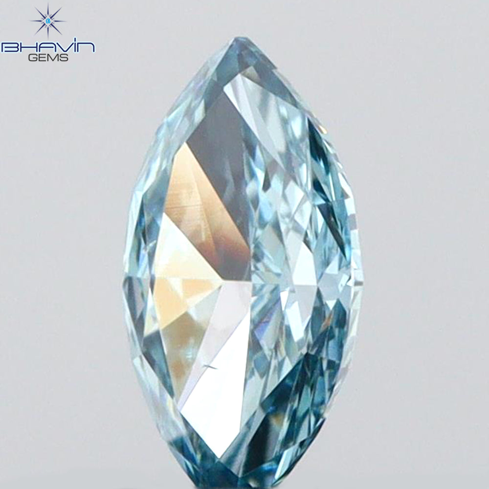0.21 CT Marquise Shape Natural Diamond Blue Color VS2 Clarity (5.40 MM)