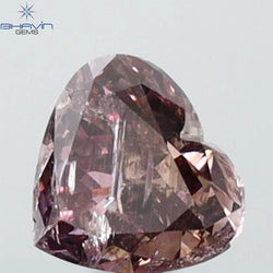 0.39 CT Heart Shape Natural Diamond Pink Color I2 Clarity (4.33 MM)