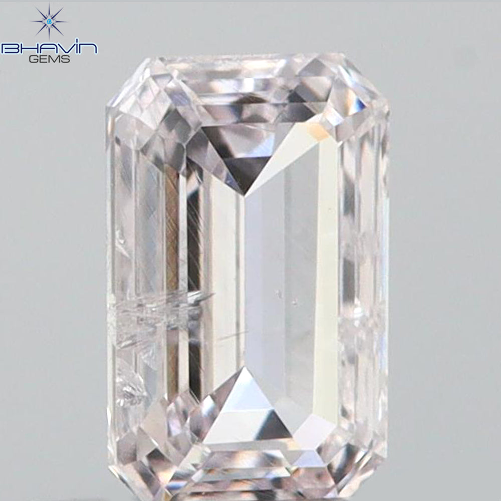 0.30 CT Emerald Shape Natural Diamond Pink Color SI2 Clarity (4.70 MM)