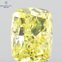 0.26 CT Cushion Shape Natural Diamond Yellow Color VS2 Clarity (4.06 MM)