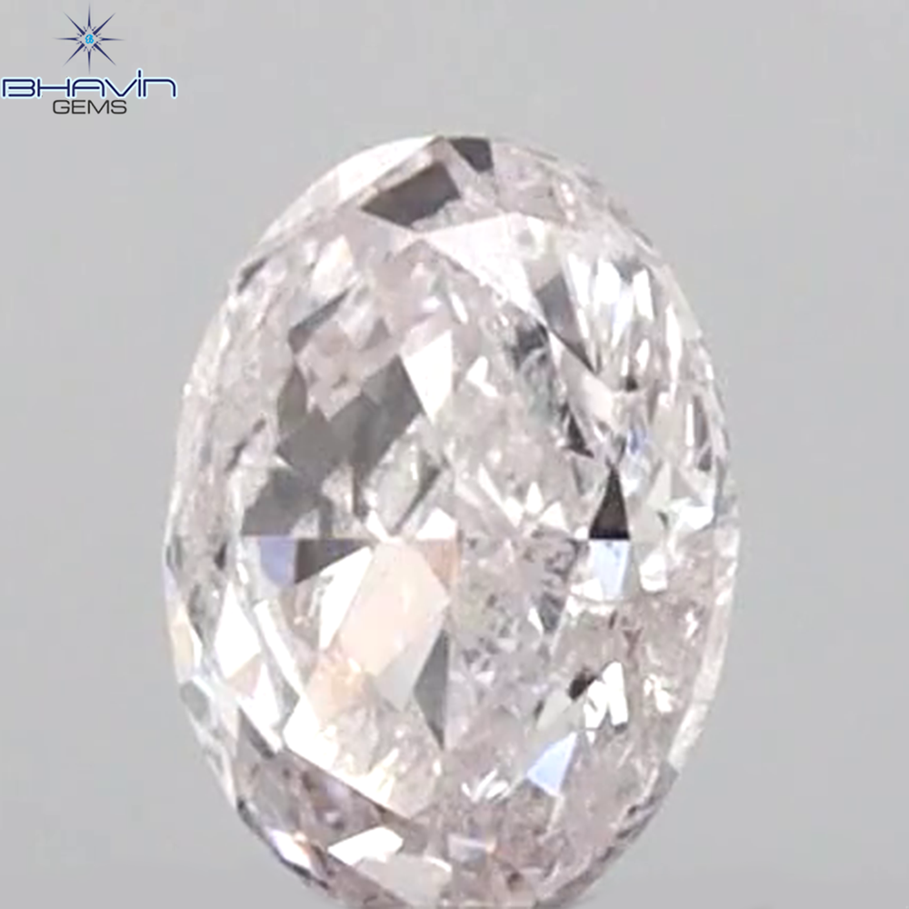 0.24 CT Oval Shape Natural Diamond Pink Color SI2 Clarity (4.33 MM)