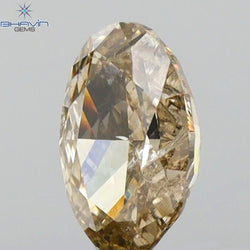0.55 CT Oval Shape Natural Diamond Brown-Pink Color I2 Clarity (6.47 MM)