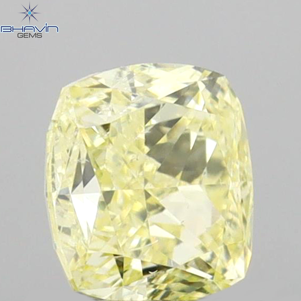 0.70 CT Cushion Shape Natural Diamond Yellow Color VS2 Clarity (5.11 MM)