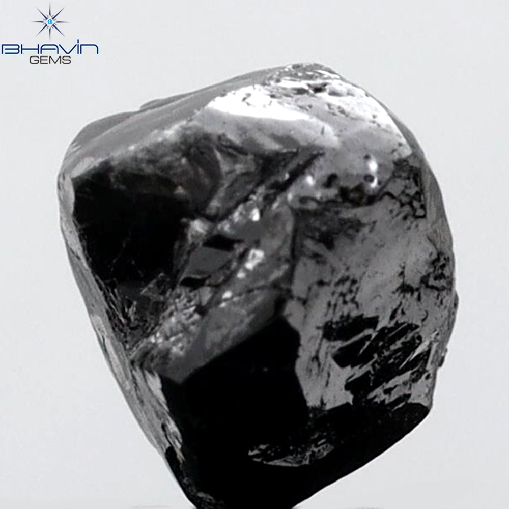 2.52 CT Rough Shape Natural Diamond black Color I3 Clarity (7.36 MM)