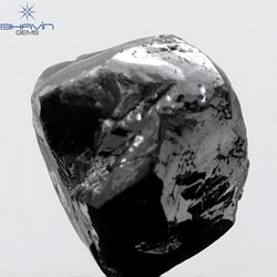 2.52 CT Rough Shape Natural Diamond black Color I3 Clarity (7.36 MM)
