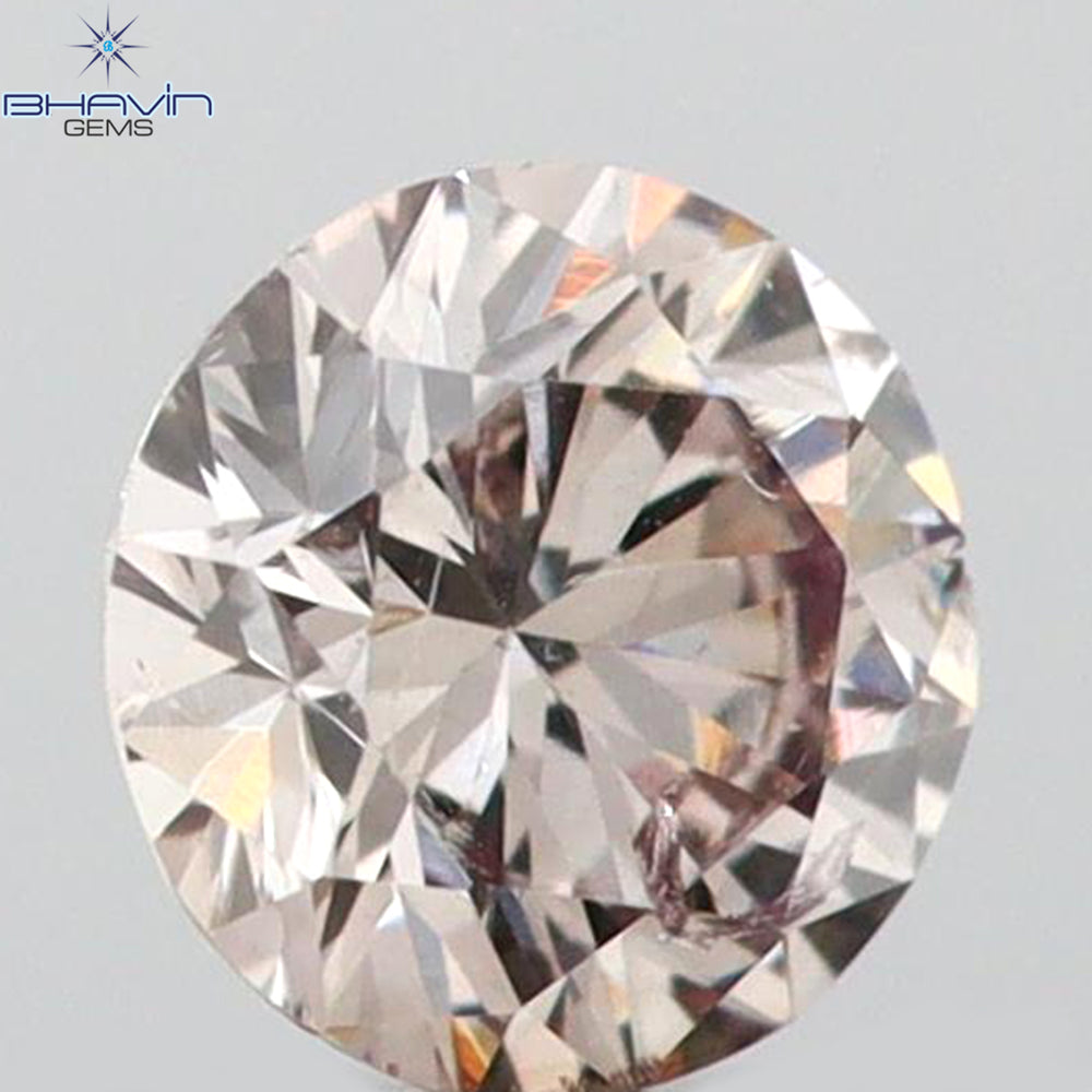 0.12 CT Round Shape Natural Diamond Pink Color SI1 Clarity (3.28 MM)