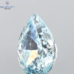 0.31 CT Pear Shape Natural Diamond Blue Color VS1 Clarity (5.40 MM)