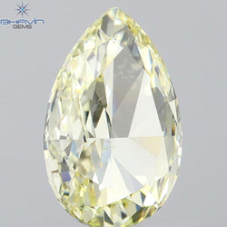0.89 CT Pear Shape Natural Diamond Yellow Color VS2 Clarity (8.00 MM)