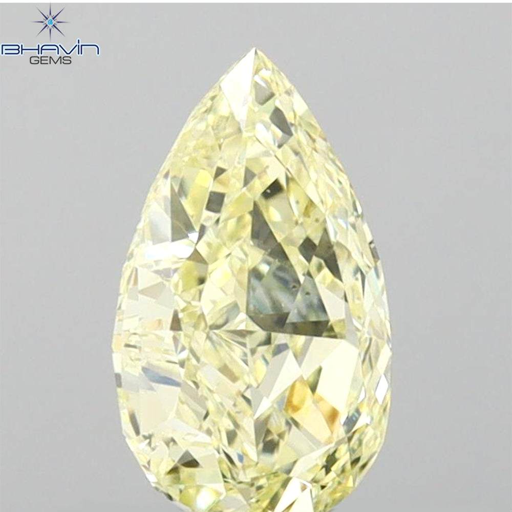 GIA Certified 1.03 CT Pear Natural Diamond Yellow Color SI1 Clarity (8.51 MM)
