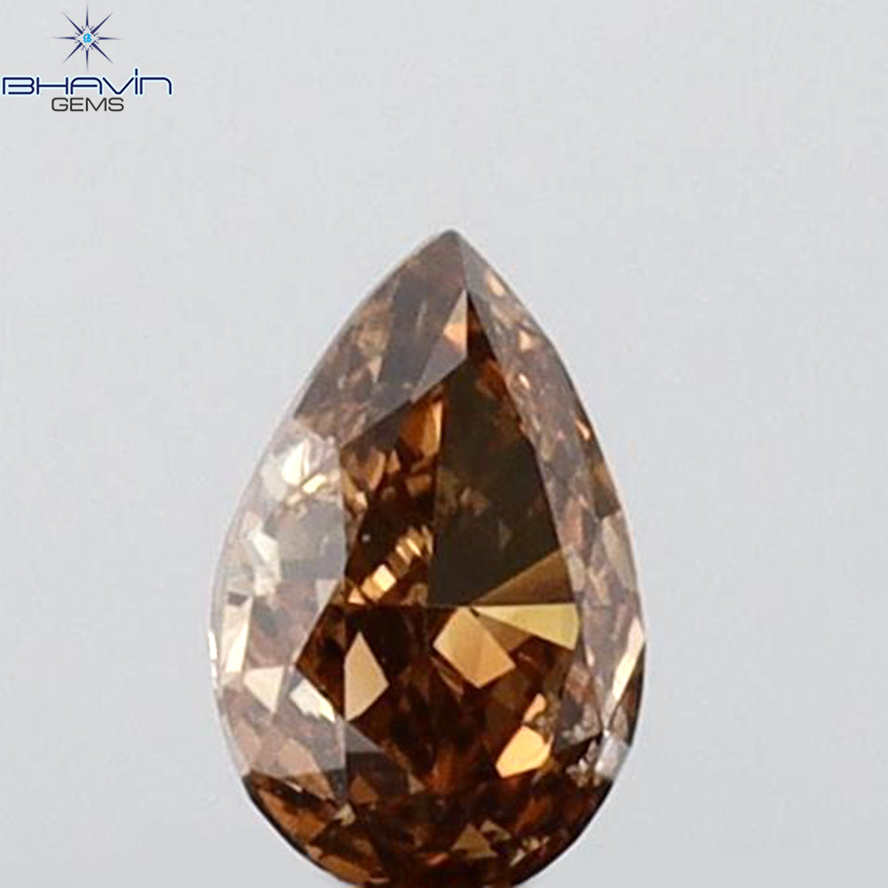 0.12 CT Pear Shape Natural Diamond Red Color VS2 Clarity (3.95 MM)