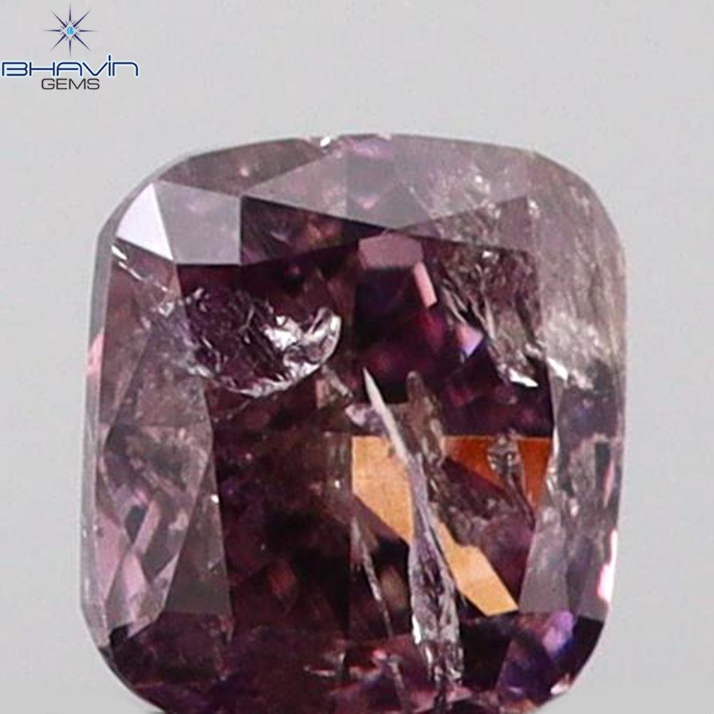 0.10 CT Cushion Shape Natural Diamond Pink Color I2 Clarity (2.72 MM)