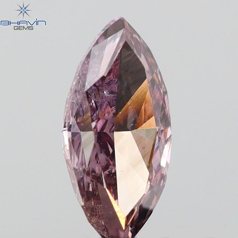 0.15 CT Marquise Shape Natural Loose Diamond Pink Color VS2 Clarity (5.31 MM)