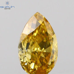 0.11 CT Pear Shape Natural Diamond Orange Color VS2 Clarity (3.82 MM)