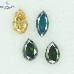 0.37 CT/4 Pcs Mix Shape Natural Diamond Pink Color VS2 Clarity (4.14 MM)