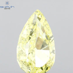 0.65 CT Pear Shape Natural Diamond Yellow Color SI1 Clarity (7.11 MM)