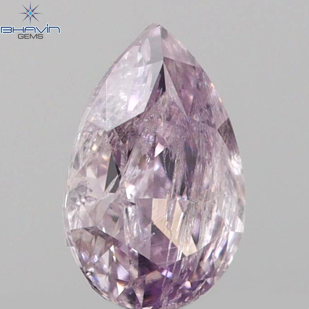 0.16 CT Pear Shape Natural Diamond Pink Color I2 Clarity (4.28 MM)