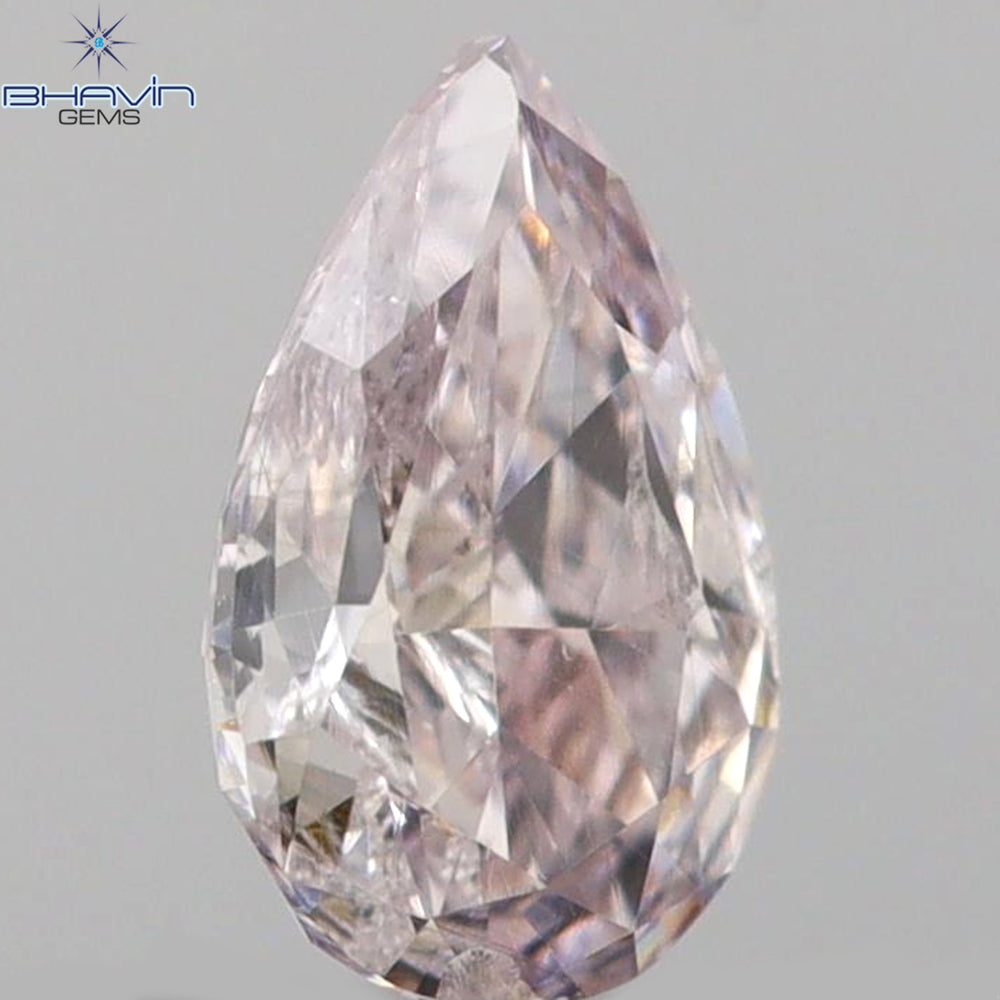 0.17 CT Pear Shape Natural Diamond Pink Color SI1 Clarity (4.30 MM)