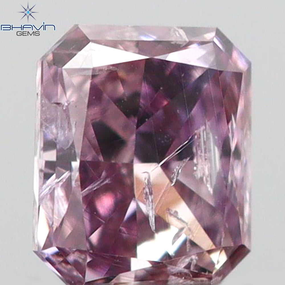 0.08 CT ラディアント シェイプ ナチュラル ダイヤモンド ピンク色 SI2 クラリティ (2.38 MM)