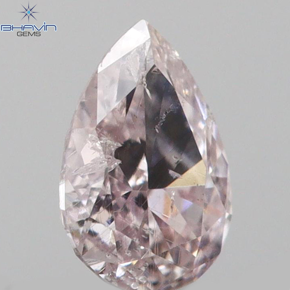 0.11 CT Pear Shape Natural Diamond Pink Color SI2 Clarity (3.88 MM)