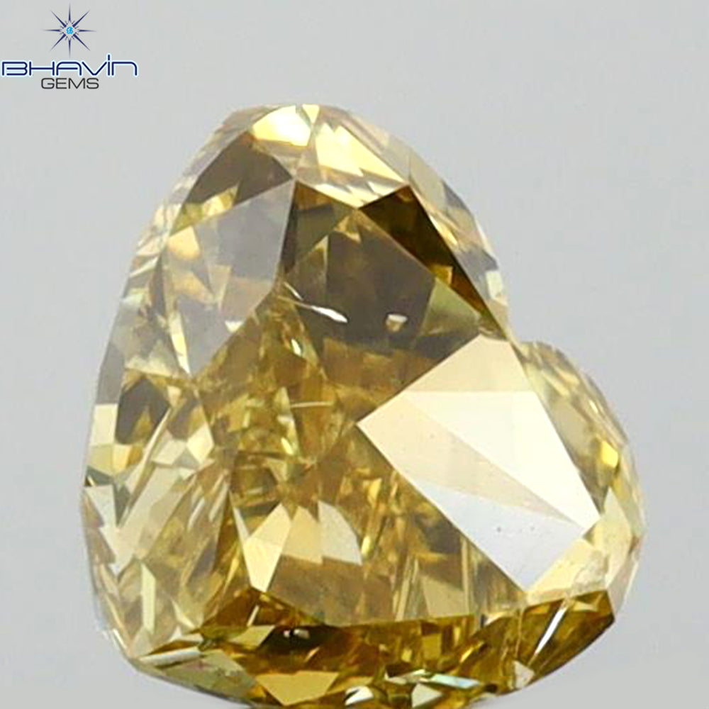 0.50 CT Heart Shape Natural Diamond Green (Chameleon) Color SI1 Clarity (5.23 MM)