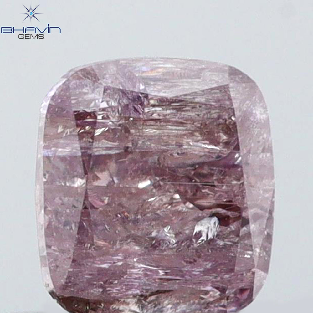 0.40 CT Cushion Shape Natural Diamond Pink Color I3 Clarity (4.37 MM)