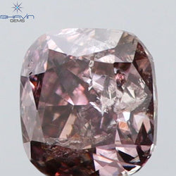 0.21 CT Cushion Shape Natural Diamond Brown Pink Color I2 Clarity (3.43 MM)