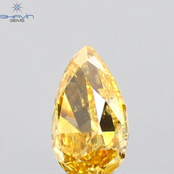 0.25 CT Pear Shape Natural Diamond Orange Color SI1 Clarity (4.90 MM)
