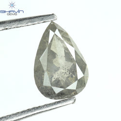 0.54 CT Pear Shape Natural Loose Diamond Gray (Salt And Pepper) Color I3 Clarity (6.38 MM)