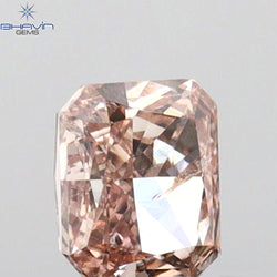 0.35 CT Radiant Shape Natural Diamond Pink Color I1 Clarity (4.22 MM)